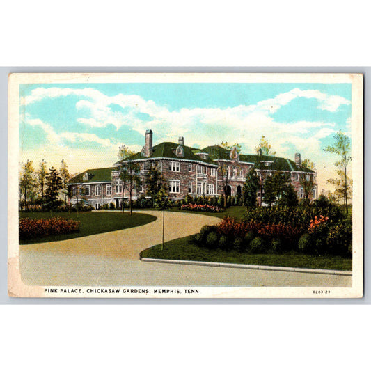 Memphis TN Tennessee Pink Palace Chickasaw Gardens White Border Postcard Unused