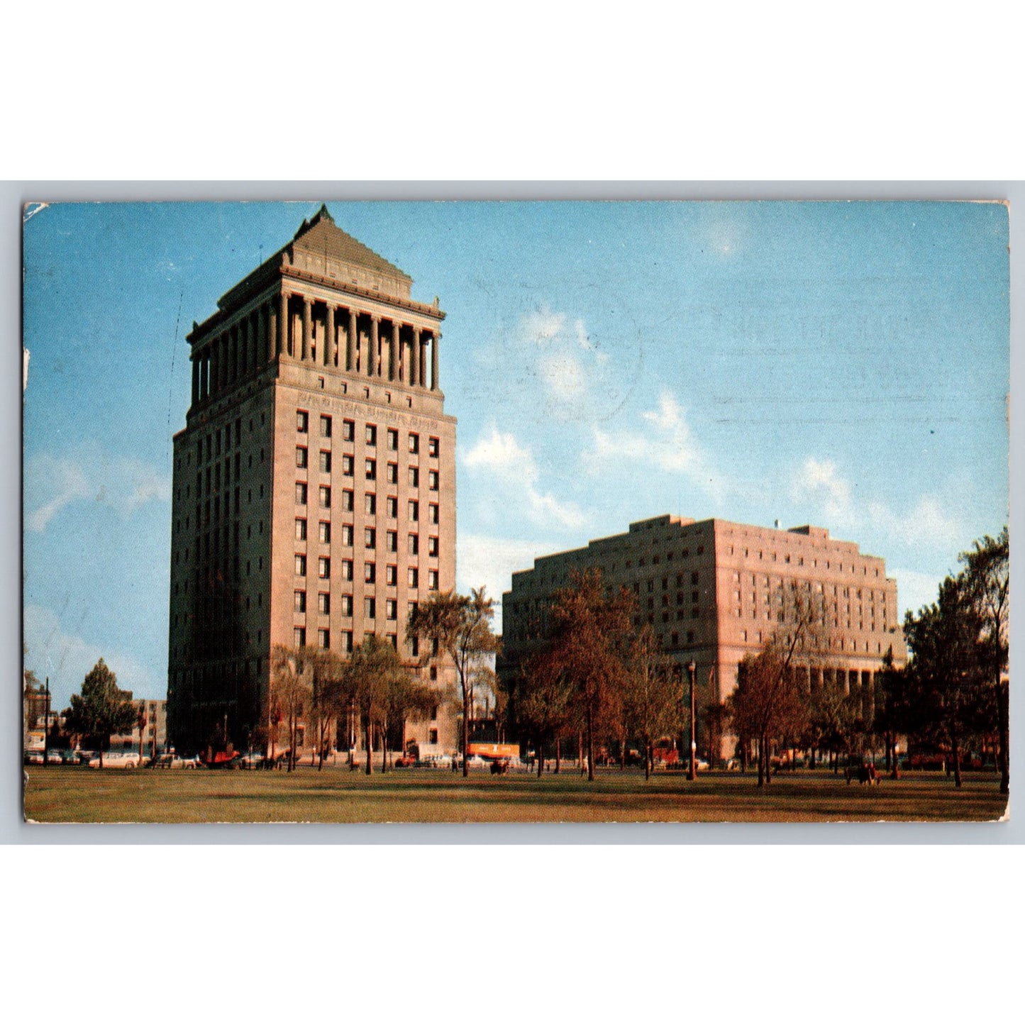 St Louis MO Missouri Civil Courts & Federal Buildings 1960s Chrome Postcard Used