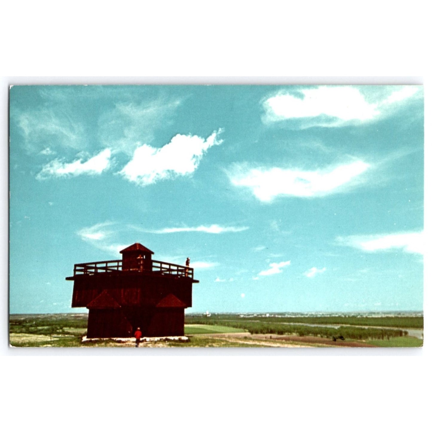 Mandan ND North Dakota Fort Lincoln State Park Reconstructed Block House Chrome Postcard