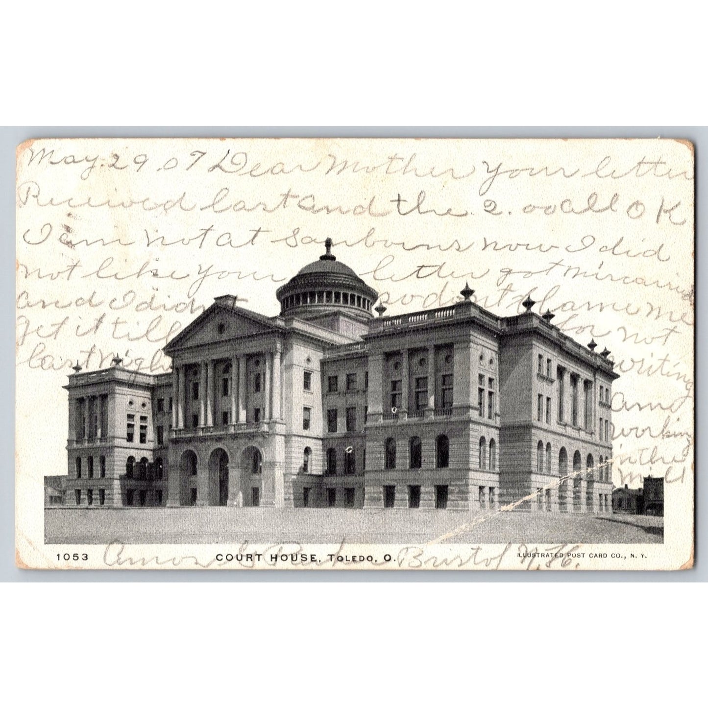 Toledo OH OhioCourt House 1907 Undivided Back Postcard Used Post Card Co