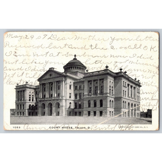 Toledo OH OhioCourt House 1907 Undivided Back Postcard Used Post Card Co