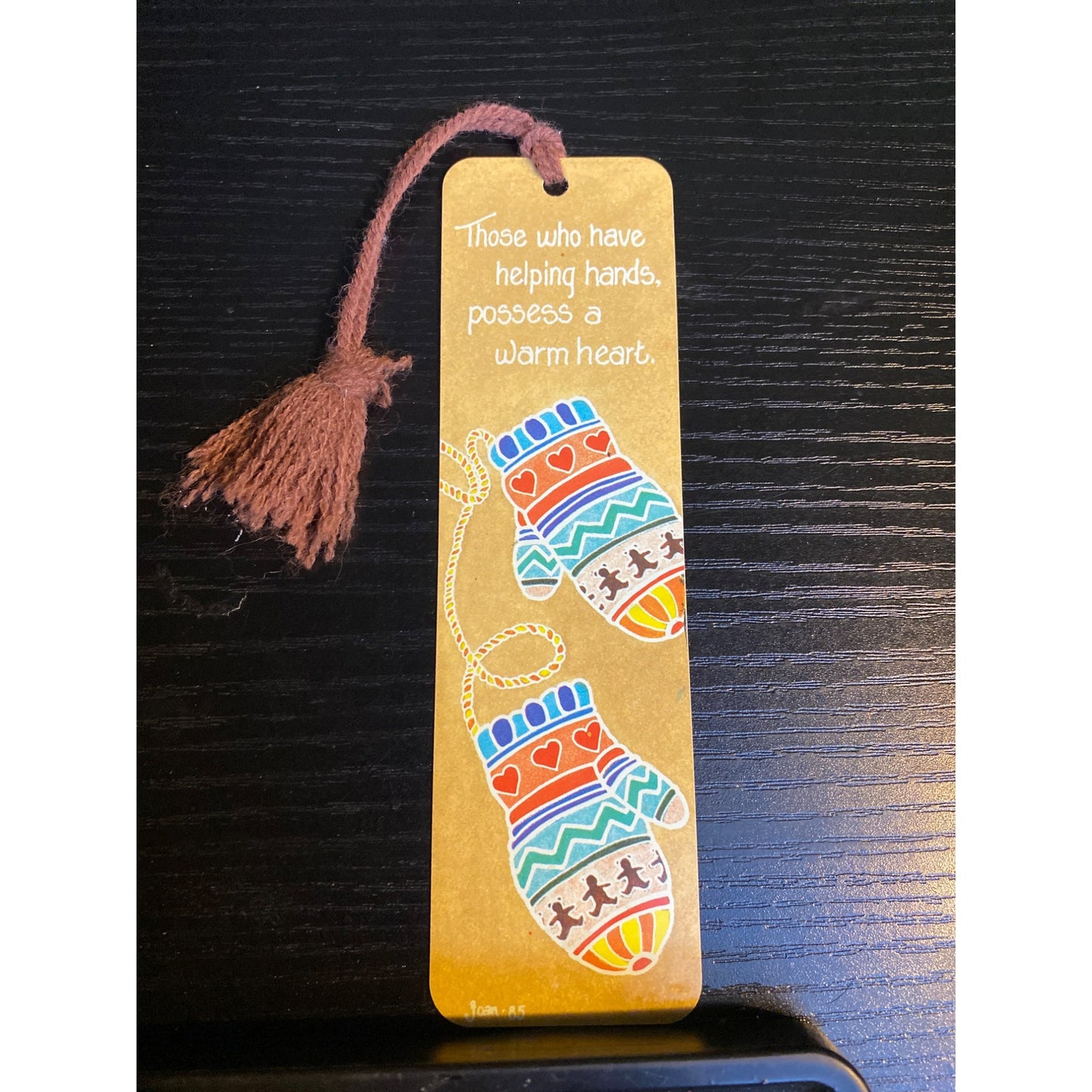 Bookmark Vintage Graceline Tag-A-Longs With Mittens Design & Tassel Joan Bode USA