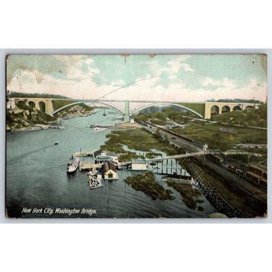 New York City NY Washington Bridge Scenic View 1910 Divided Back Postcard Used