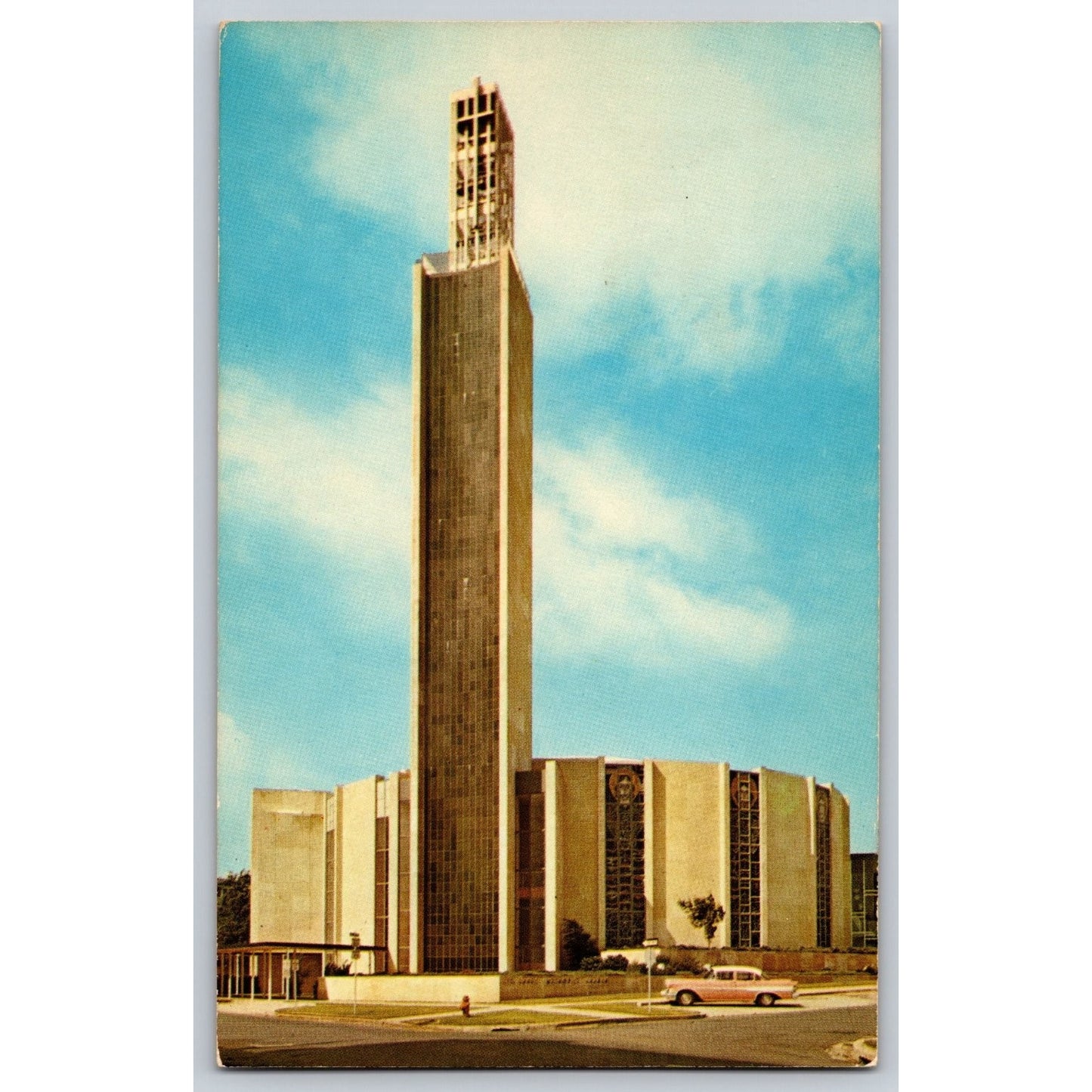 Oklahoma City OK St Luke's Methodist Church Bell Tower Chrome Postcard Unused