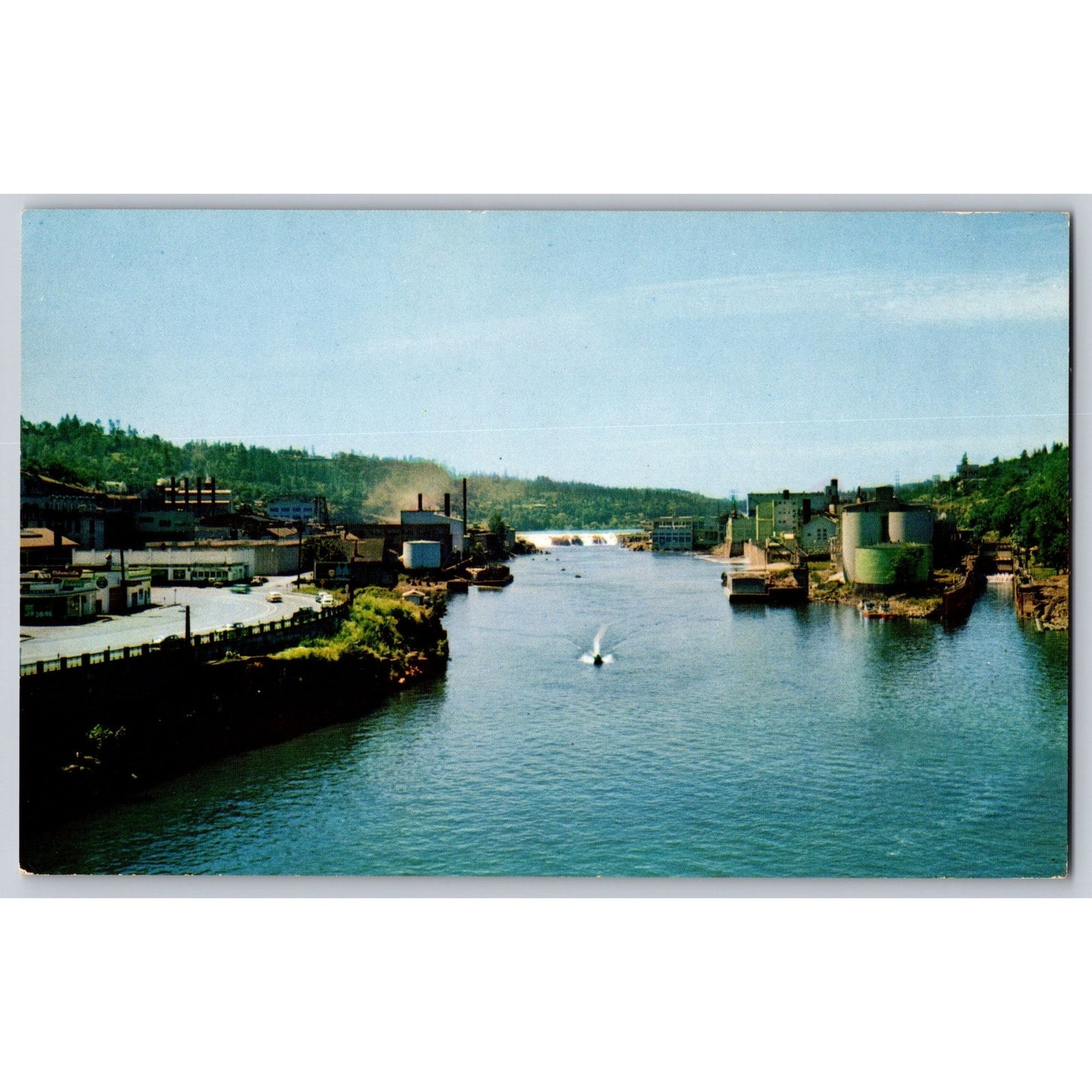 Oregon City OR  Paper Mills Willamette River Falls Chrome Postcard Gorg Nilsen