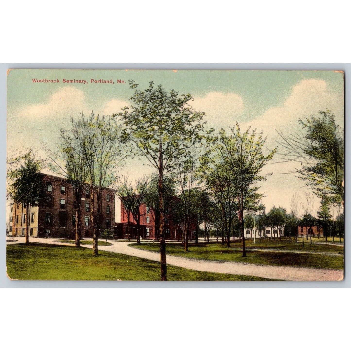 Portland ME Maine Westbrook Seminary 1909 Divided Back Postcard Used Germany