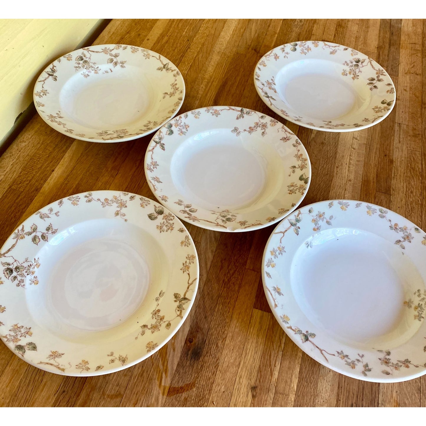 CH Fields Haviland Limodges Floral Ceramic Soup Bowls With Delicate Pattern Set Of 5