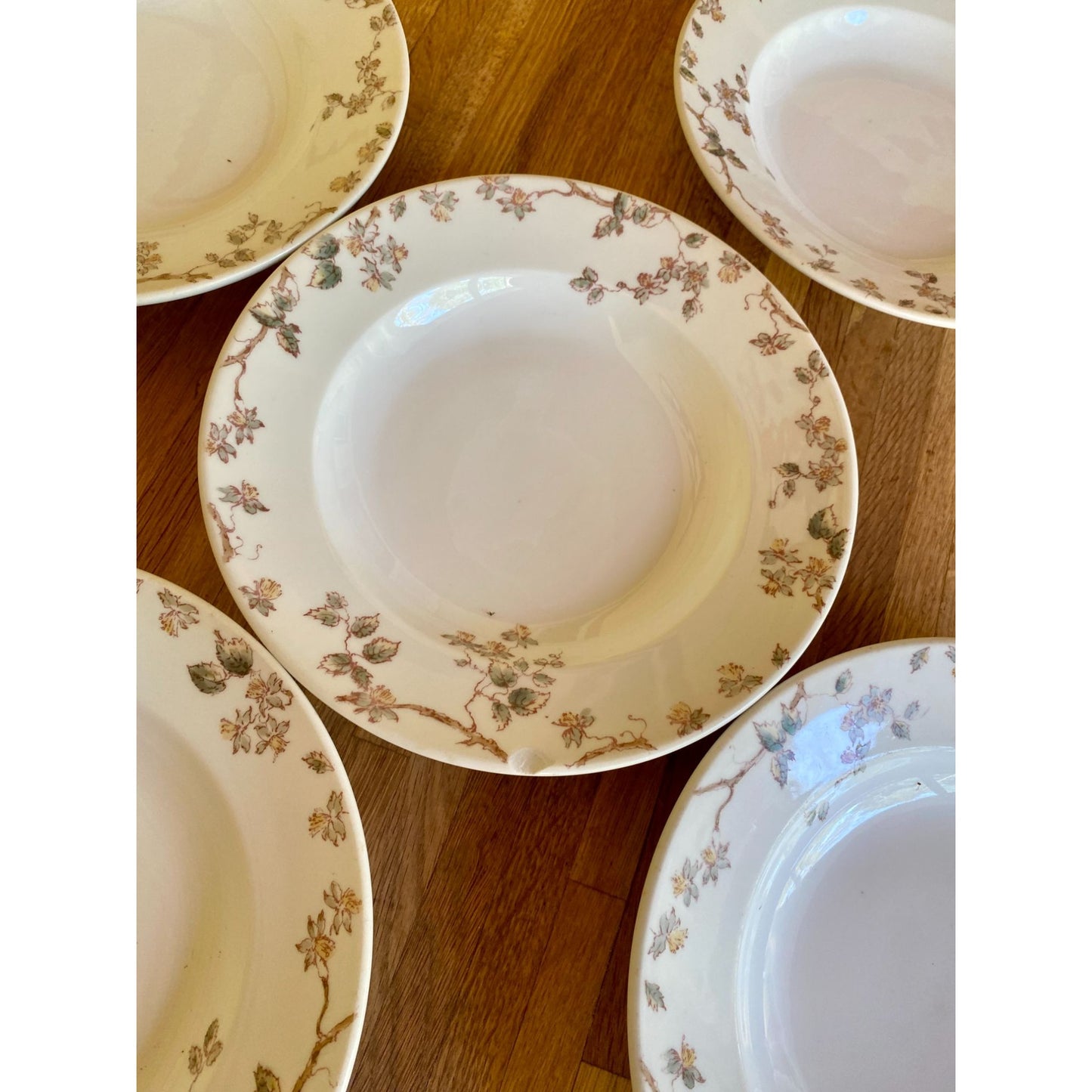 CH Fields Haviland Limodges Floral Ceramic Soup Bowls With Delicate Pattern Set Of 5
