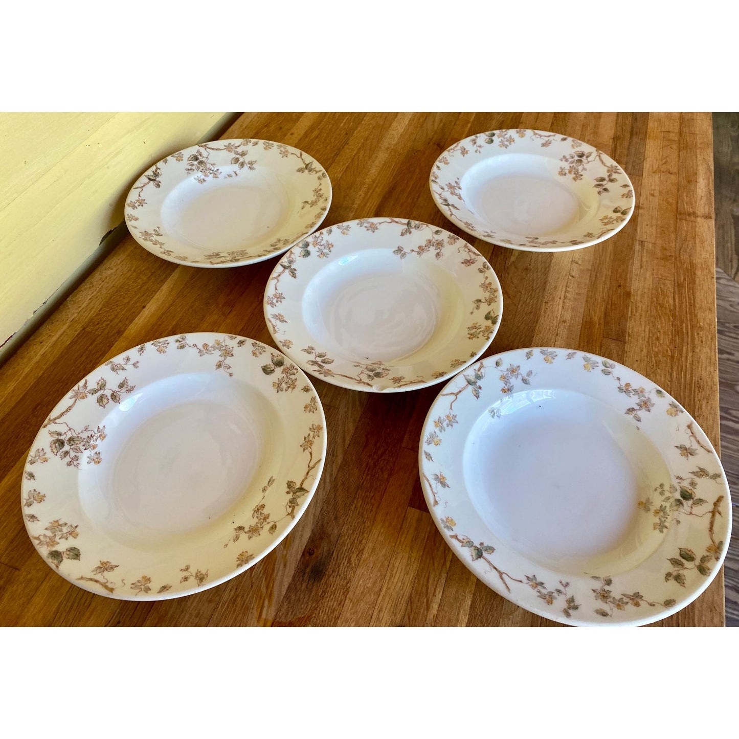 CH Fields Haviland Limodges Floral Ceramic Soup Bowls With Delicate Pattern Set Of 5