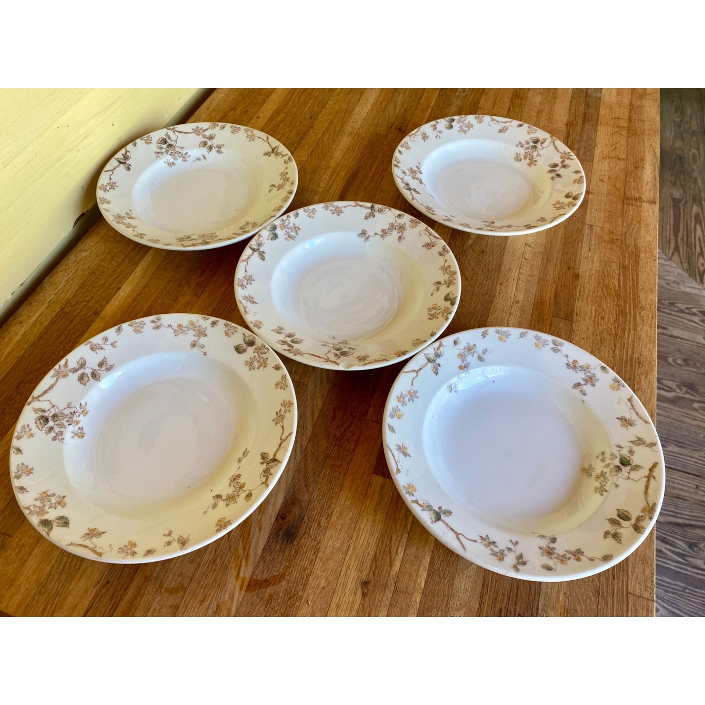 CH Fields Haviland Limodges Floral Ceramic Soup Bowls With Delicate Pattern Set Of 5