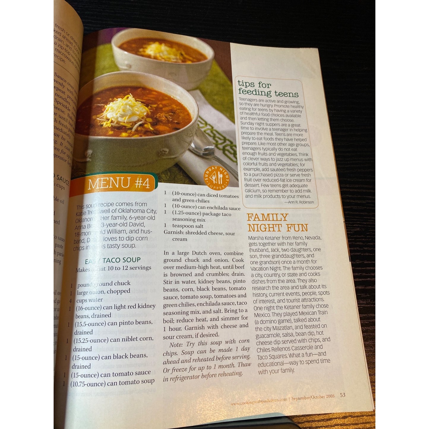 Cooking With Paula Deen Magazine Sept/Oct 2008 Issue With 97 Recipes