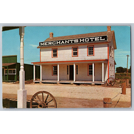 Old Abilene KS Kansas Merchants Hotel Chisholm Trail Wild West Chrome Postcard