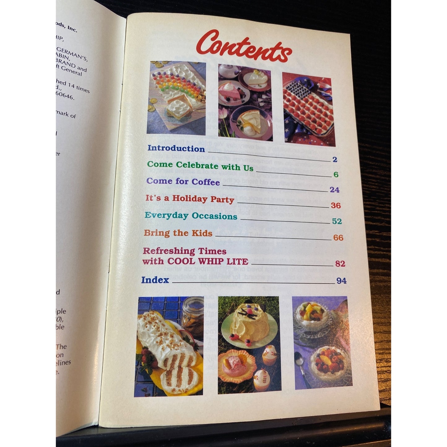 Cool Whip Get-Togethers Recipe Booklet Easy Desserts Treats Every Occasion 1995