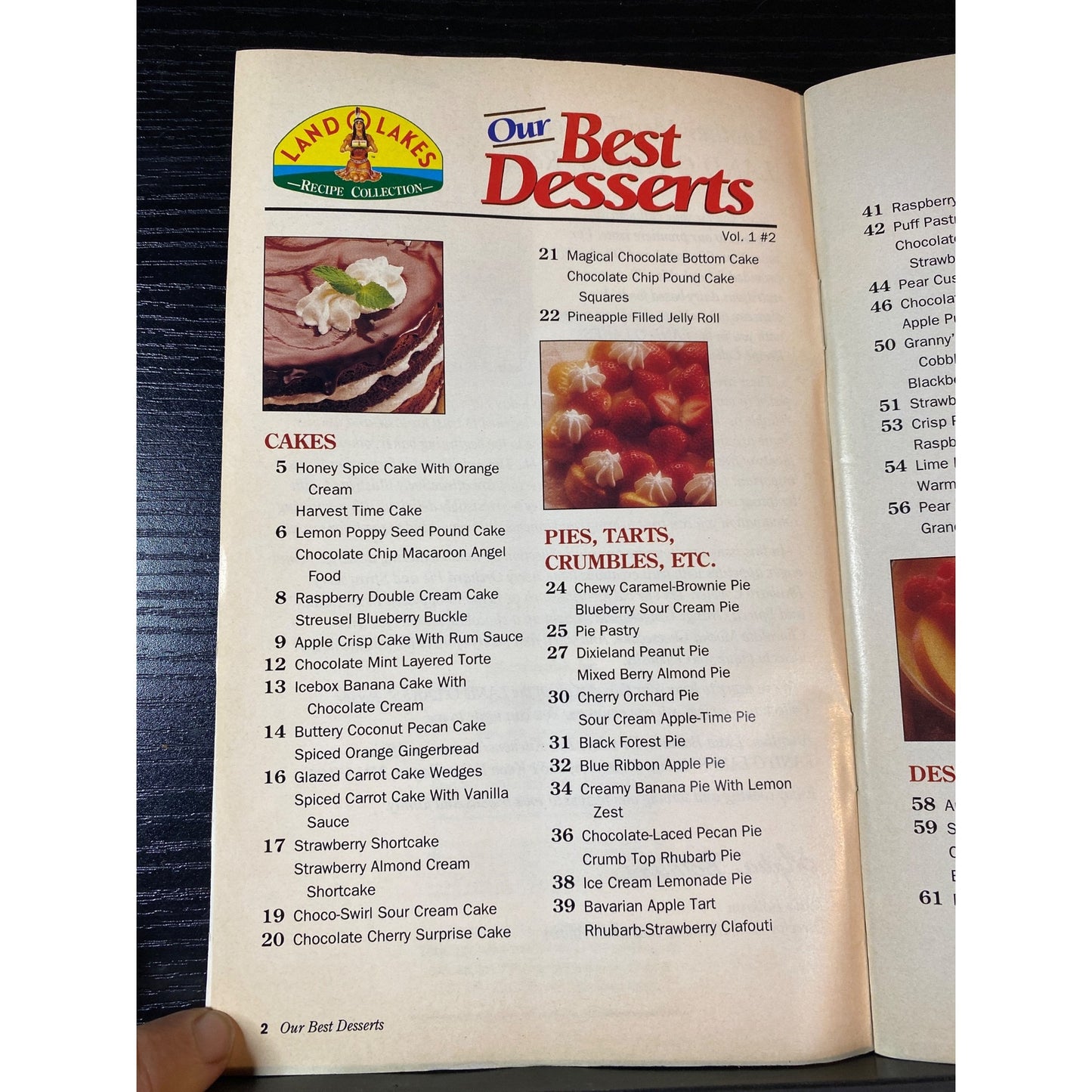 Land O Lakes Recipes Our Best Desserts Cookbook Booklet Vol 1 Issue 2 1992