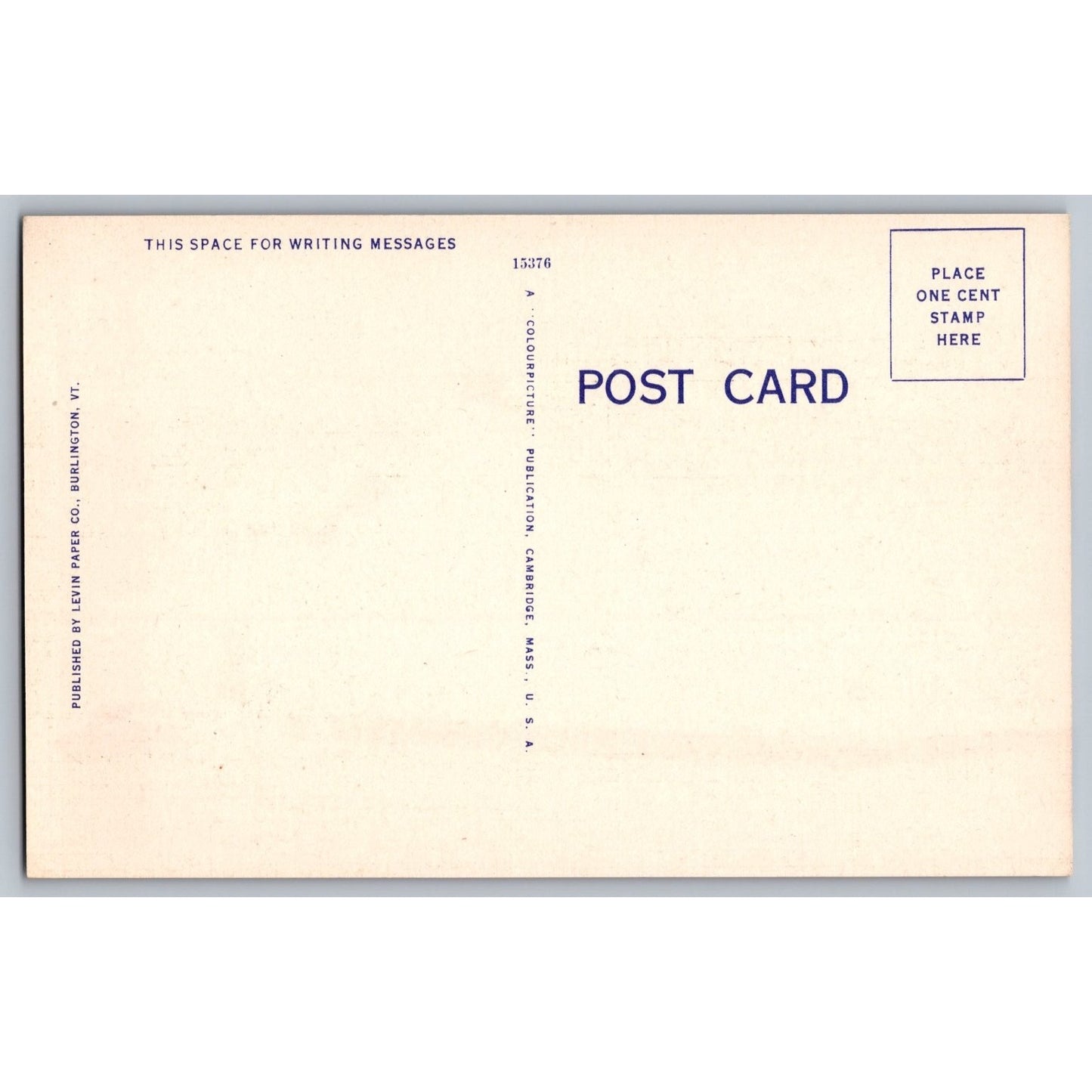 Burlington VT Vermont USO Club 1940s Linen Postcard Unused Colorpicture