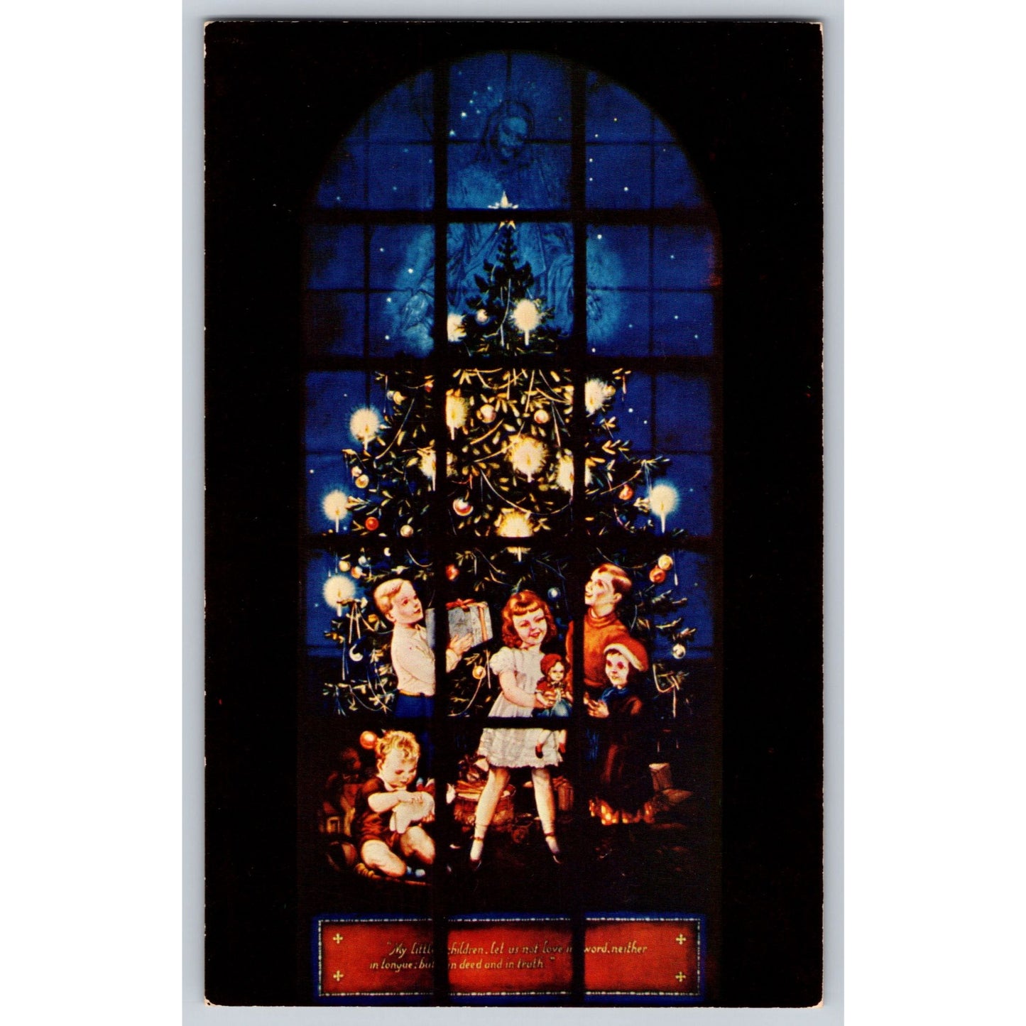 Glendale CA California Forest Lawn Memorial Park Stained Glass Window Postcard