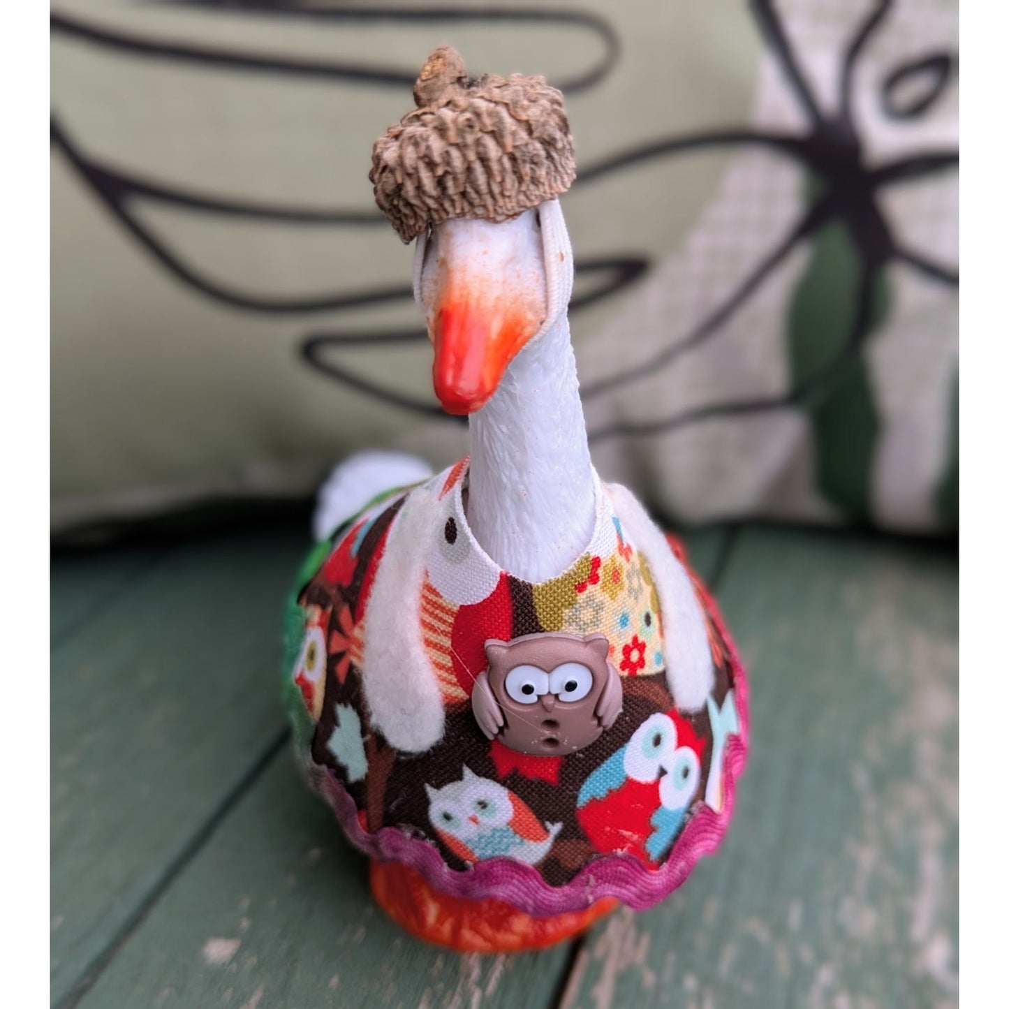 Happy Fall Y'all - 4" Goose Figurine With Handcrafted Outfit For Home Or Office Décor