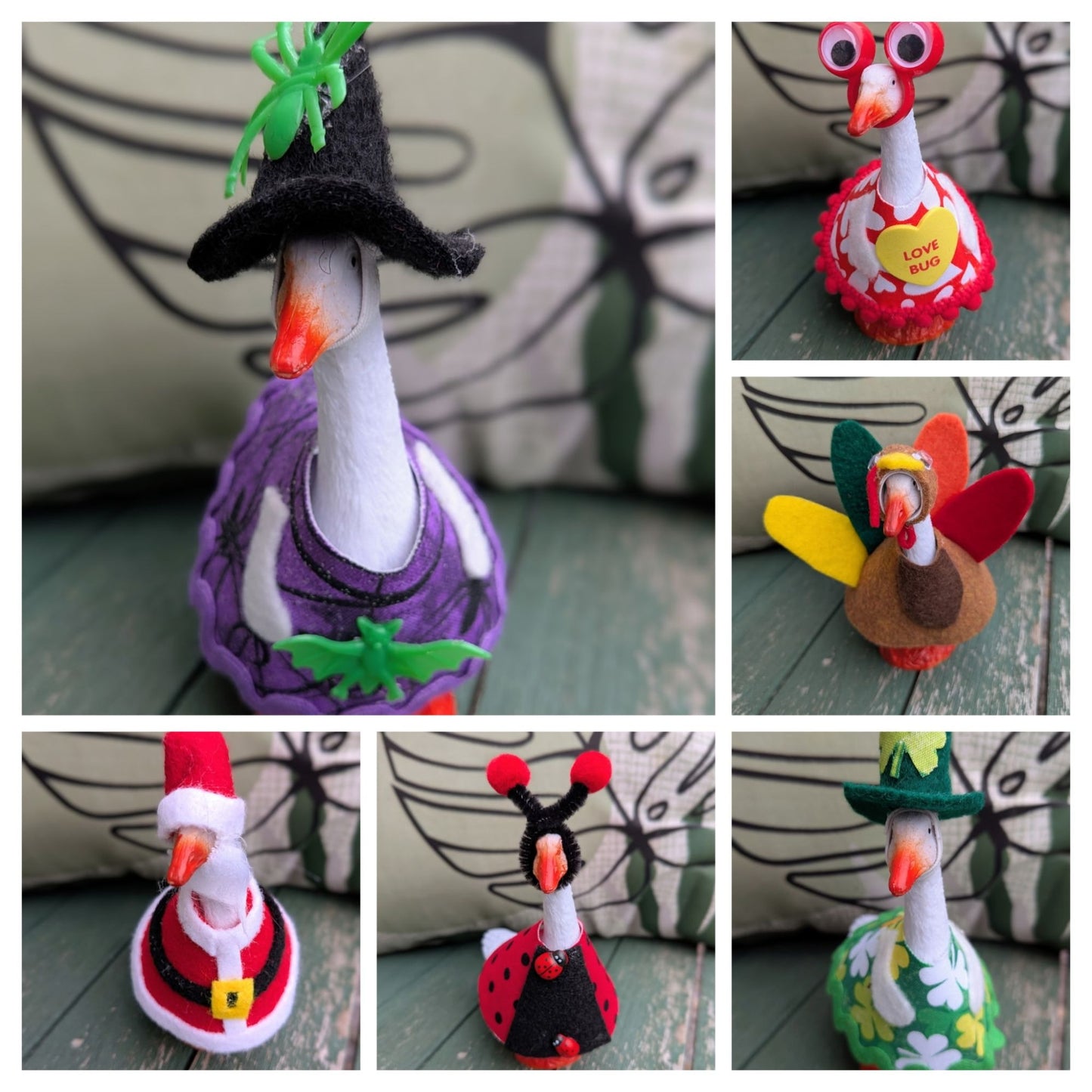 Happy Fall Y'all - 4" Goose Figurine With Handcrafted Outfit For Home Or Office Décor