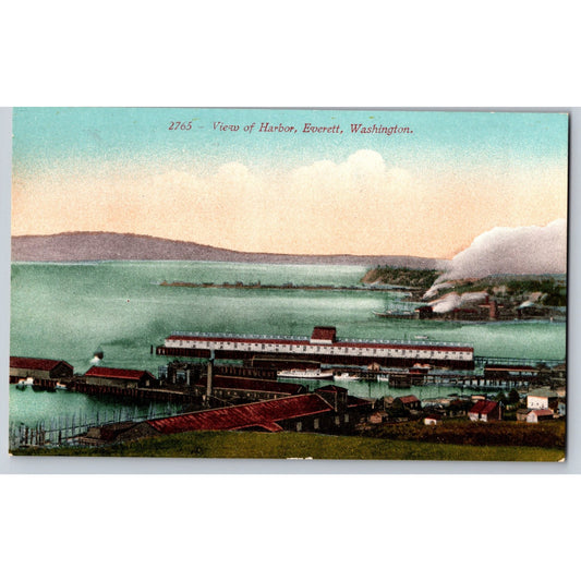Everett WA Washington Harbor View Divided Back Postcard Edward H. Mitchell
