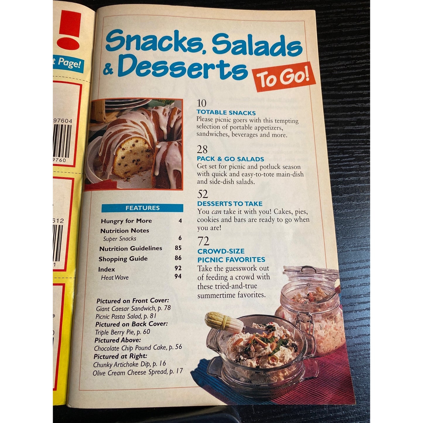 Betty Crocker 75th Anniversary Snacks Salads & Desserts To Go! Cookbook Booklet