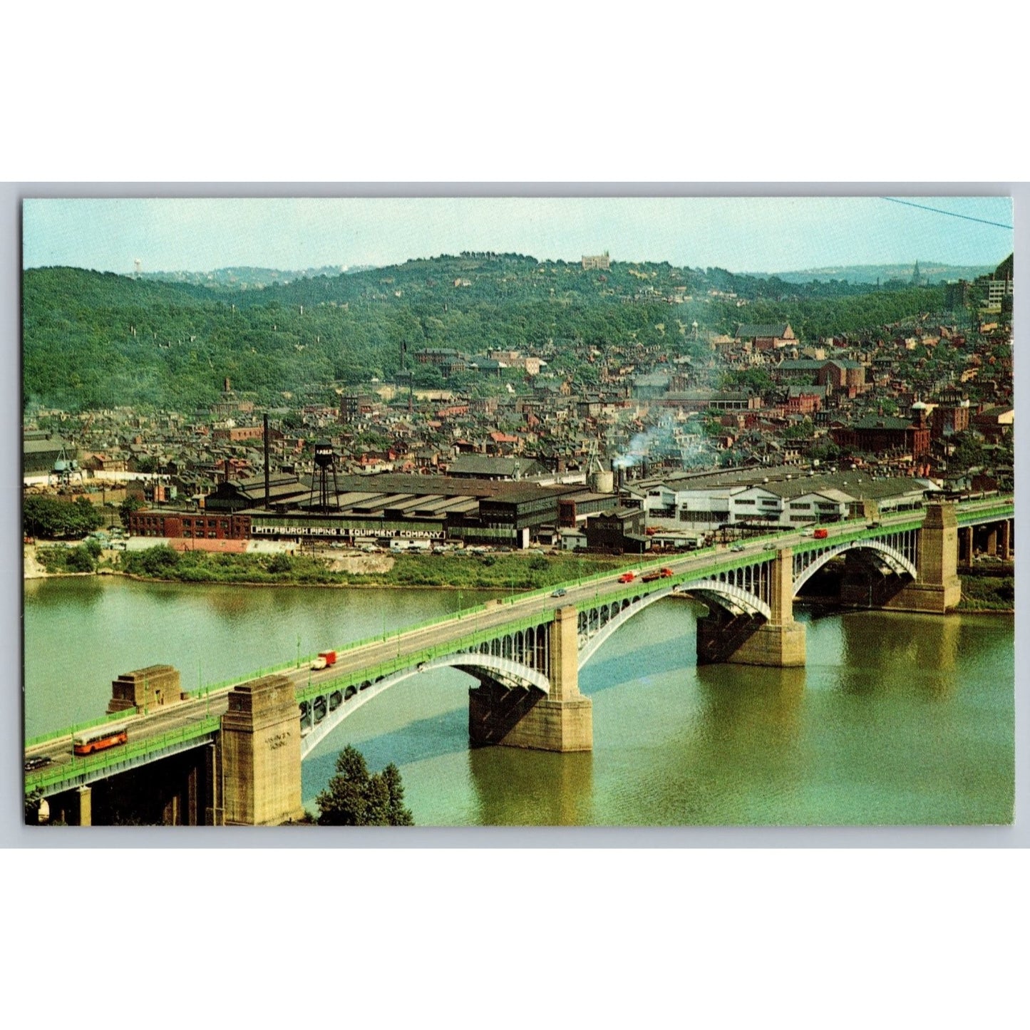 Pittsburg PA Pennsylvania Washington Crossing Bridge Postcard Dexter Press
