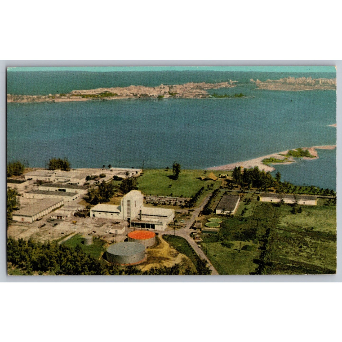 San Juan Puerto Rico Bacardi Rum Distillery Aerial View Chrome Postcard