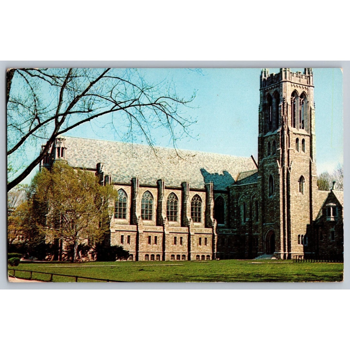 Springfield MA Massachusetts Trinity Church Methodist Cathedral Chrome Postcard