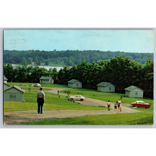 Oxford OH Ohio Hueston Woods State Park Cabin Area Lake Acton 1959 Postcard