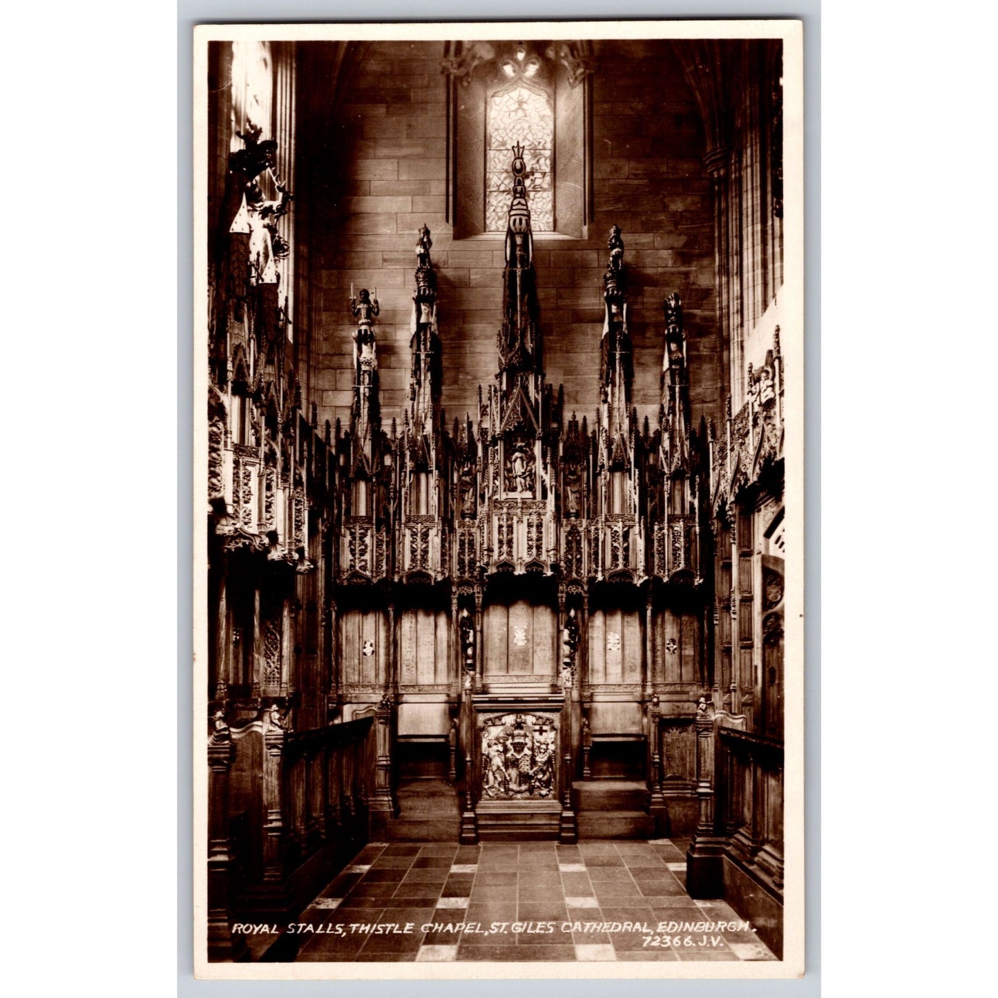 RPPC Edinburgh Ireland Royal Stalls Thistle Chapel St Giles Cathedral Postcard