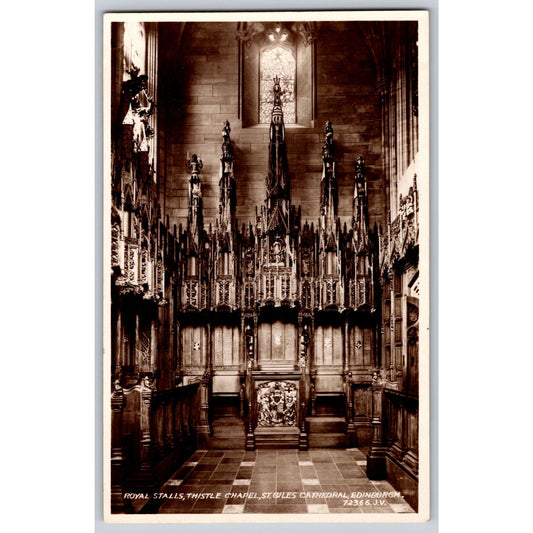 RPPC Edinburgh Ireland Royal Stalls Thistle Chapel St Giles Cathedral Postcard