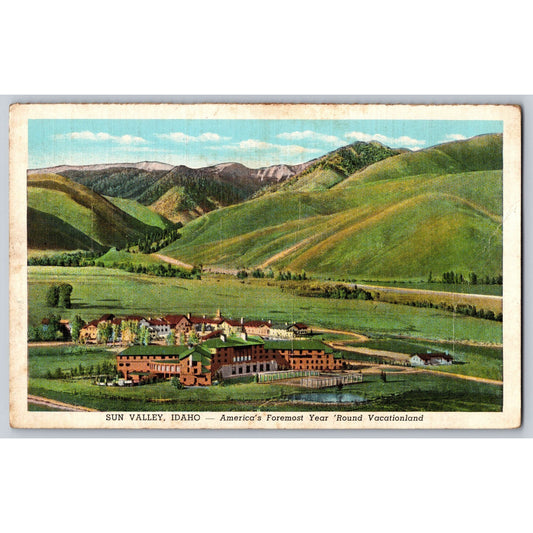 Sun Valley ID Idaho Union Pacific Railroad 1930s White Border Postcard