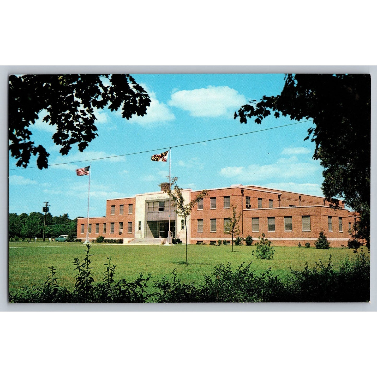 Salisbury MD Maryland National Guard Armory Chrome Postcard Triangle Printing