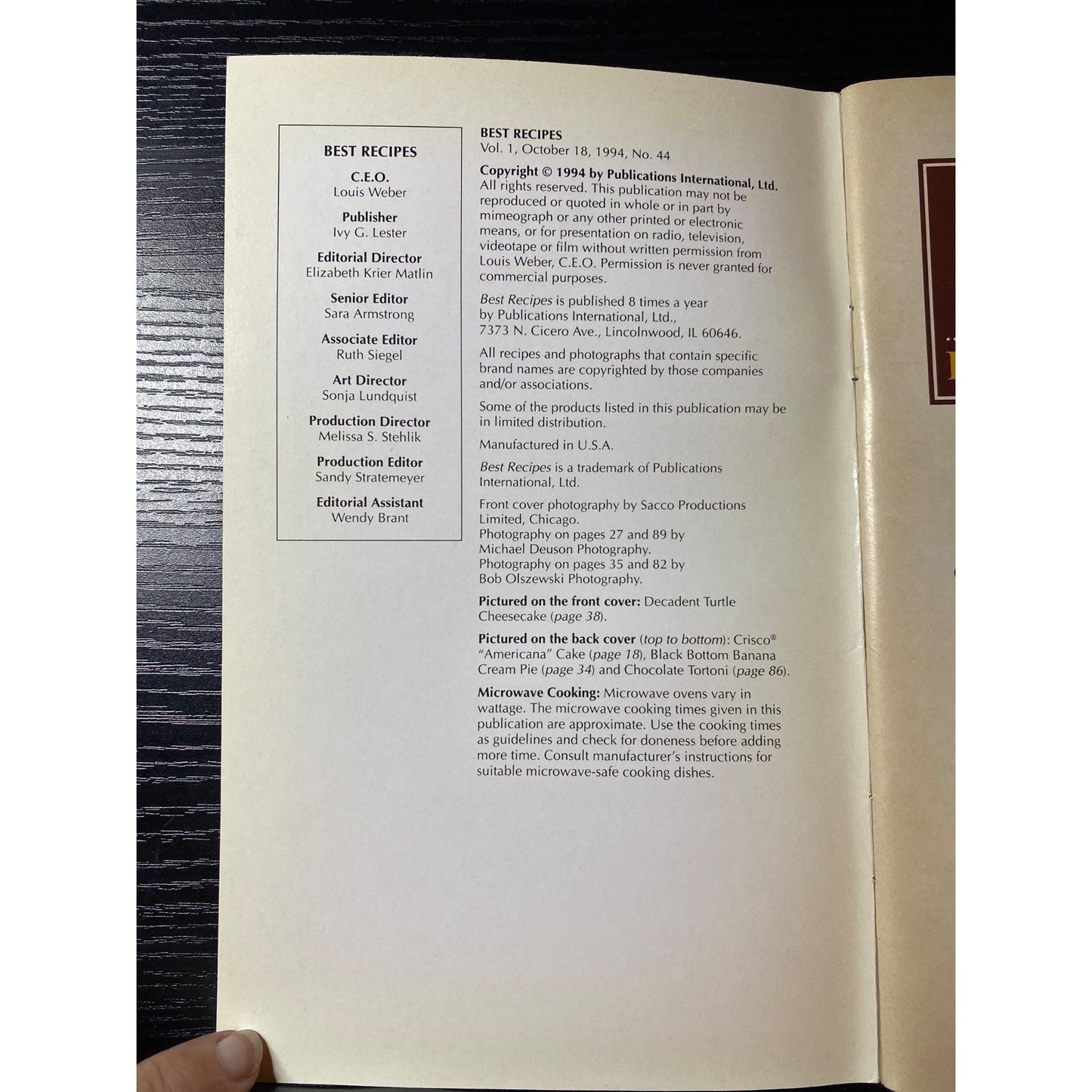 Best Recipes Rich & Gooey Dessert Sensations 1994 Cookbook Booklet