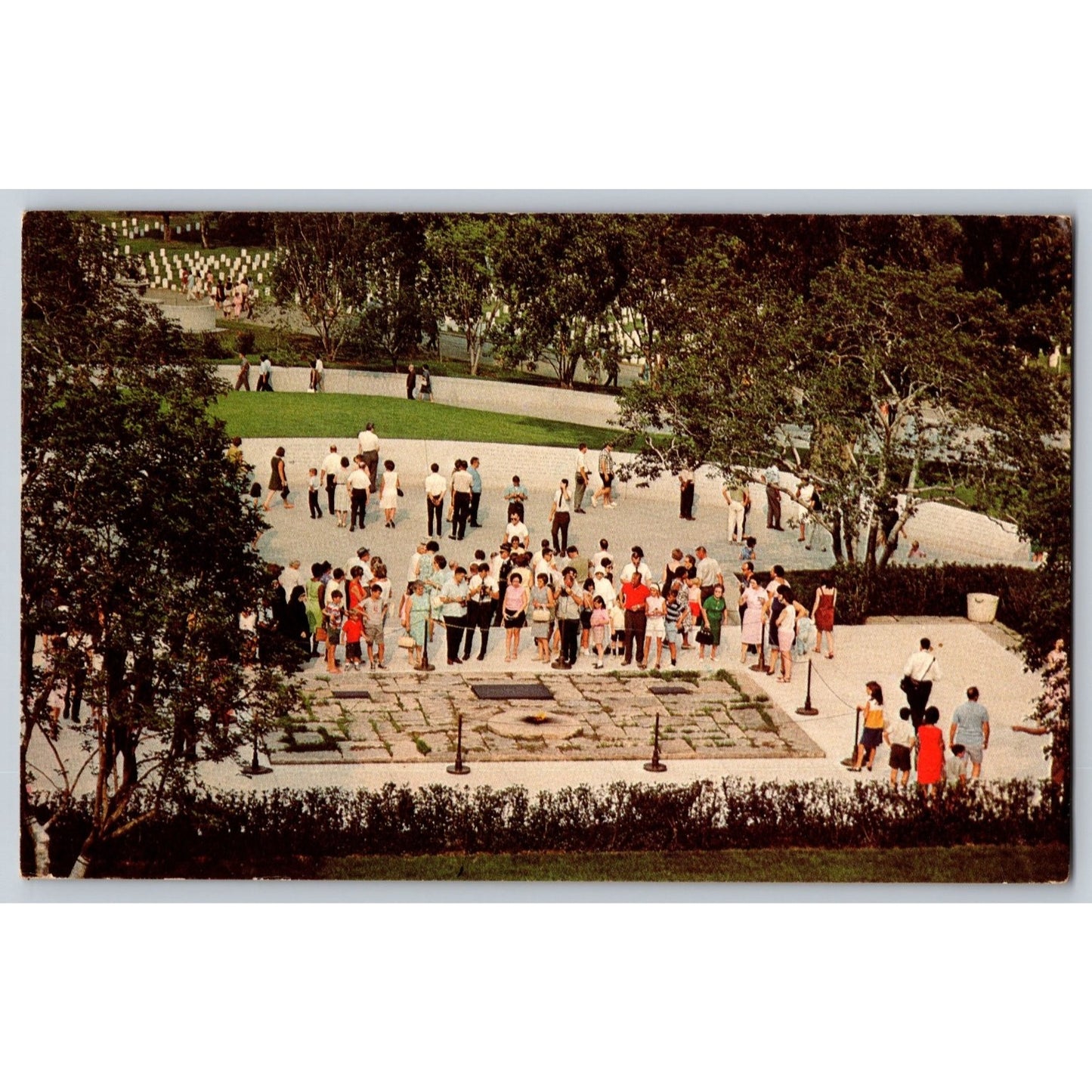 Arlington VA Virginia JFK John F Kennedy Grave National Cemetery Chrome Postcard