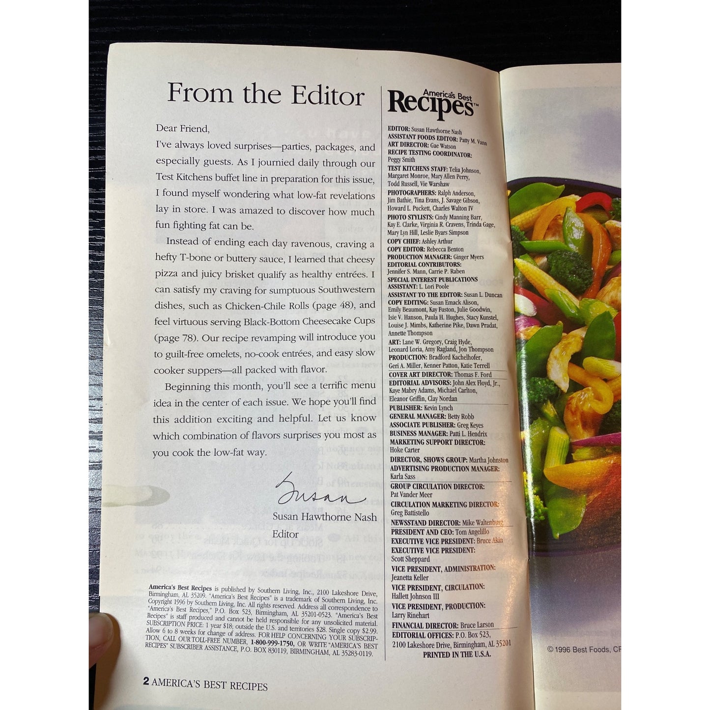 Americas Best Low-Fat 500-Calorie Menus Recipes Cookbook Booklet July 1996