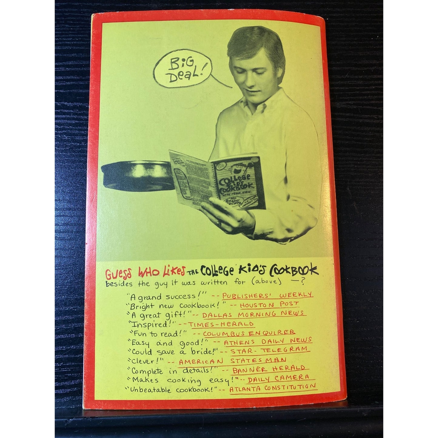 The Original College Kids Cookbook Booklet Marion Hodgson 11th Printing 1976