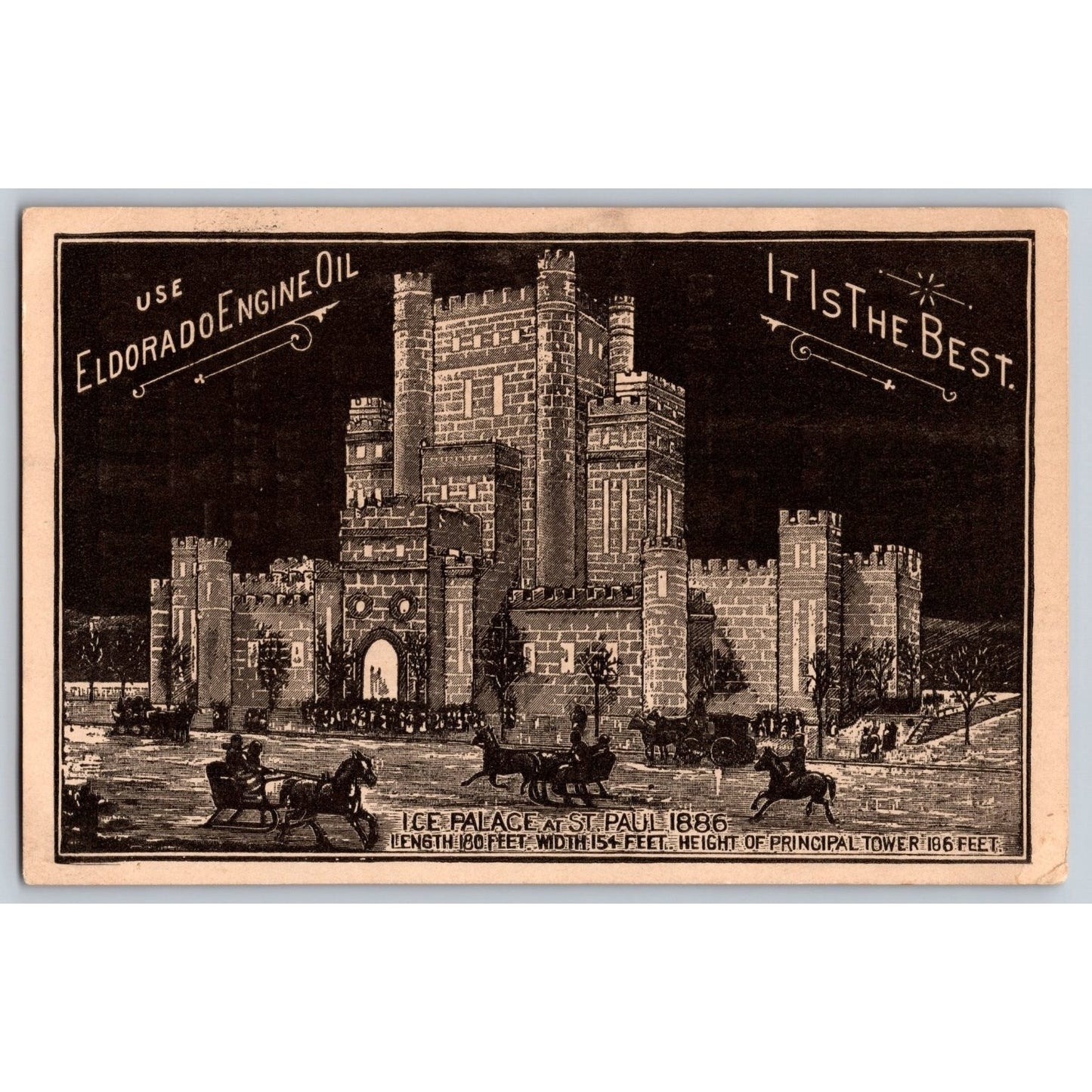 St Paul MN Minnesota 1886 Ice Palace Advertising Card