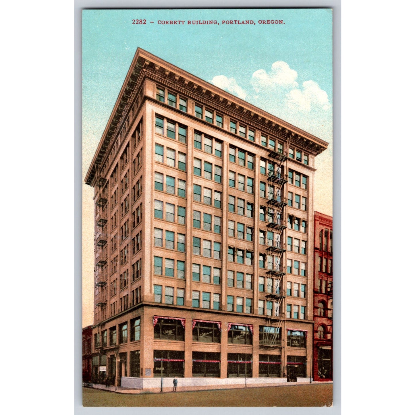 Portland OR Oregon Corbett Building Divided Back Postcard Unused