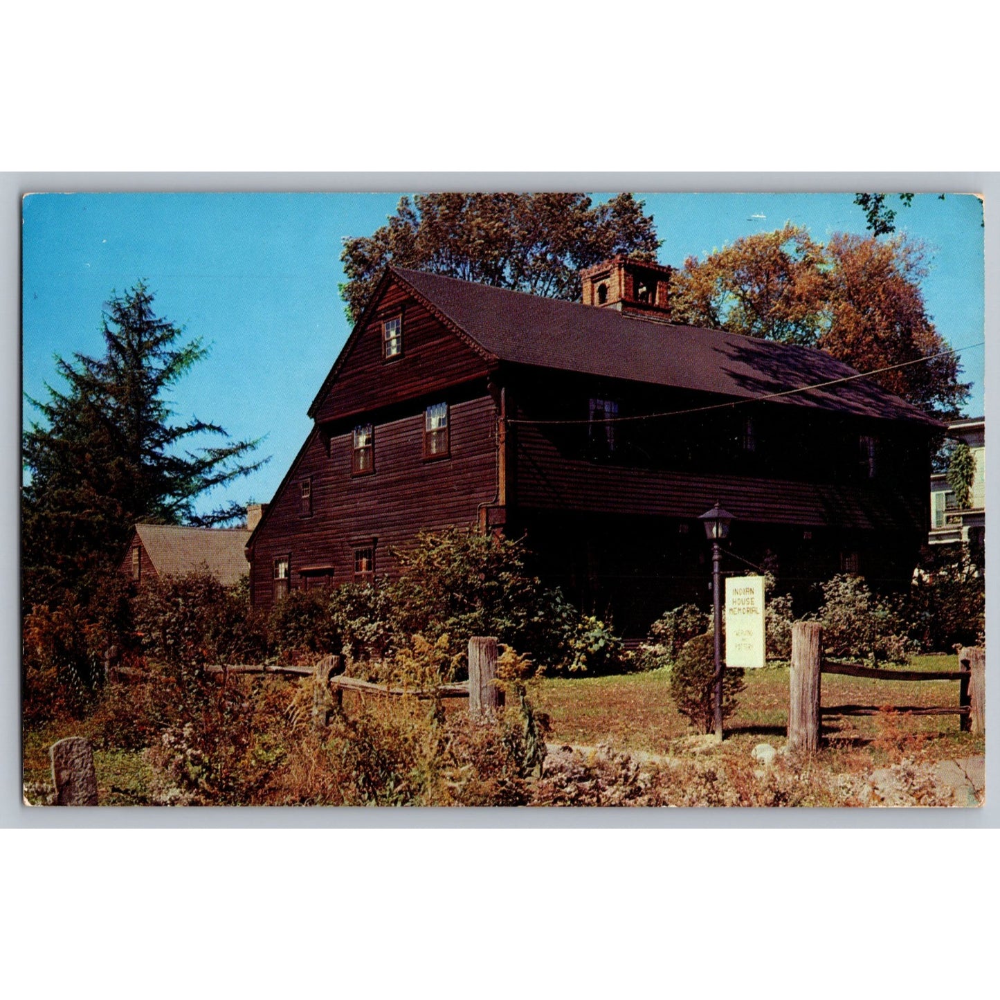 Deerfield MA Massachusetts Old Indian House Chrome Postcard Unused Bromley