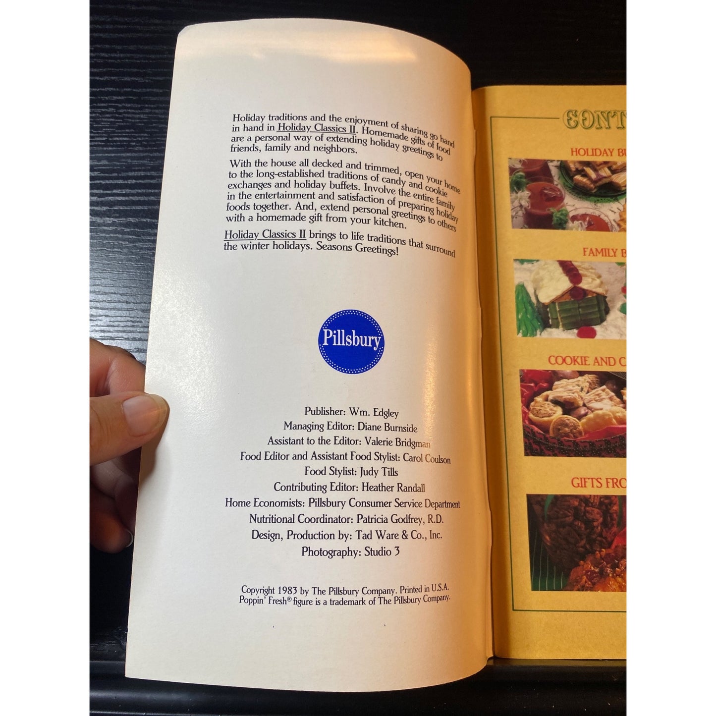 Pillsbury Holiday Classics II Cookbook Booklet Festive Recipes 1983