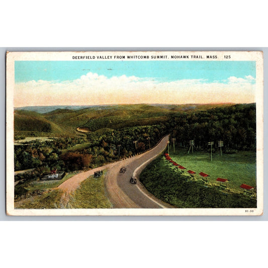 Mohawk Trail MA Massachusetts Deerfield Valley Whitcomb Summit 1930 Postcard