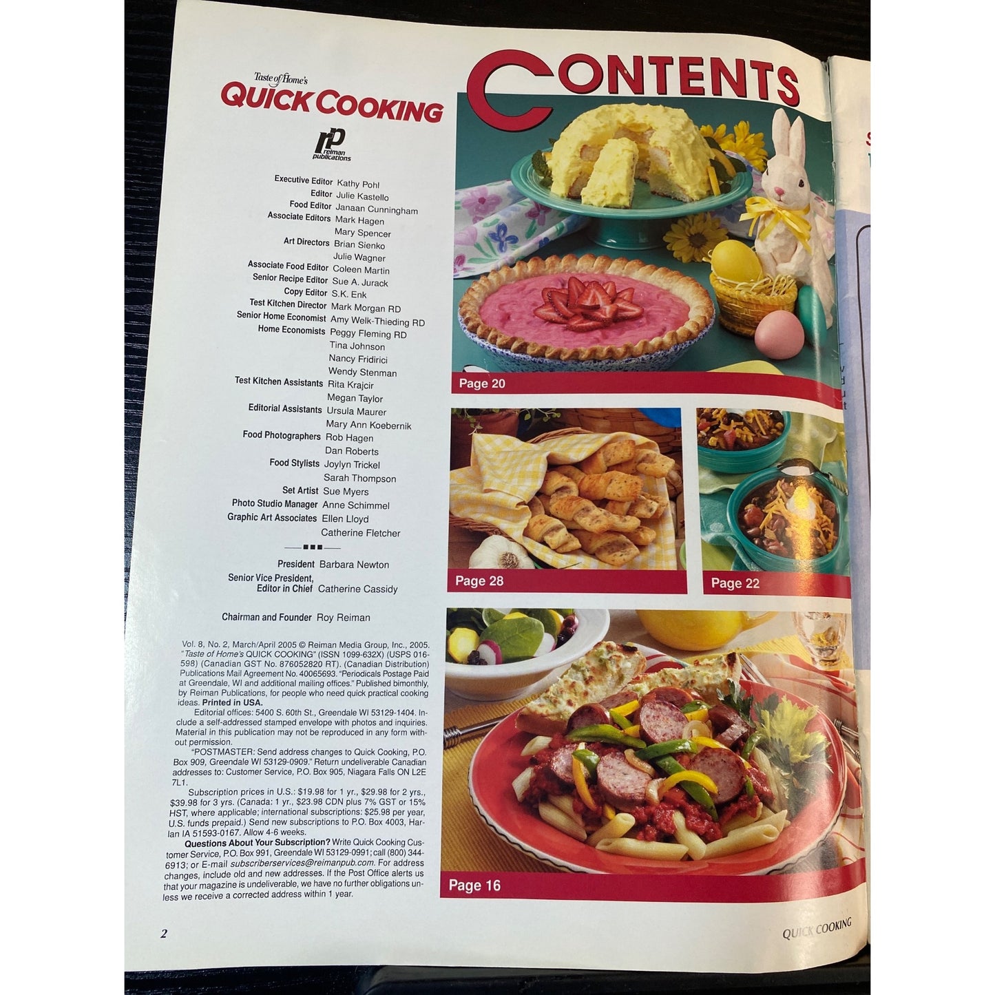 Taste Of Homes Quick Cooking Magazine Mar/Apr 2005 Speedy Meals Make-Ahead Tips