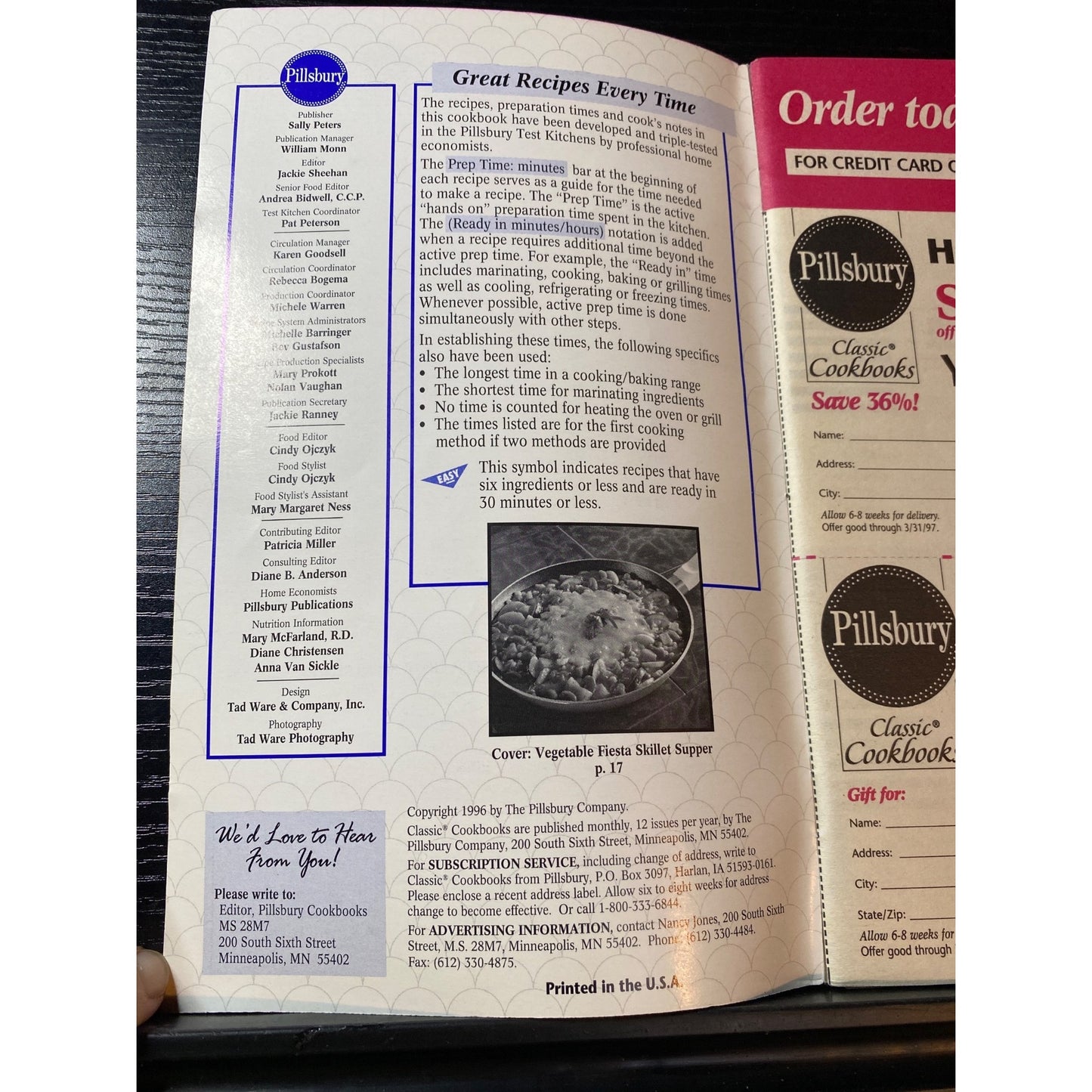 Pillsbury Good-For-You Dinners Cookbook 1996 Booklet 6 Crock-Pot Recipes