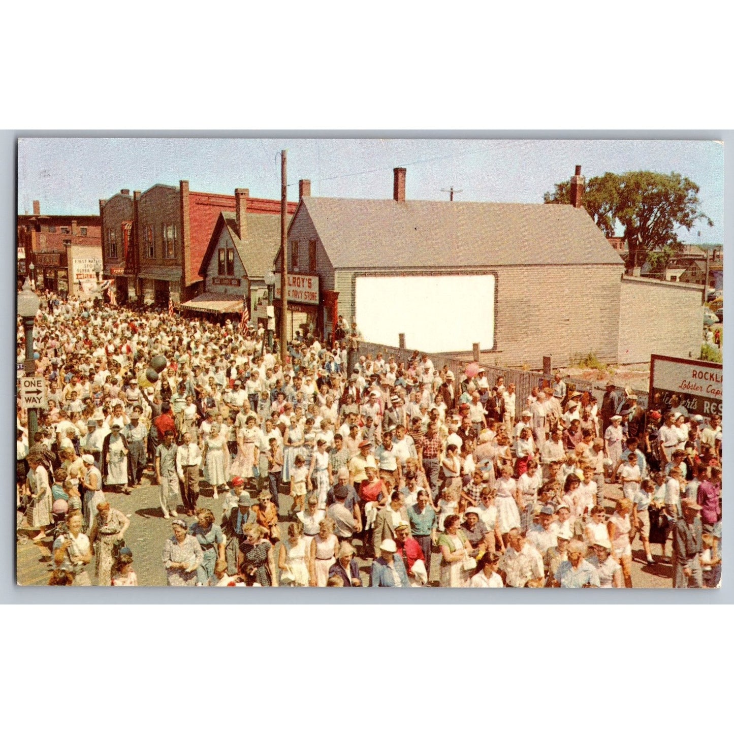 Rockland ME Maine Lobster Festival Parade Chrome Postcard Unused Tichnor