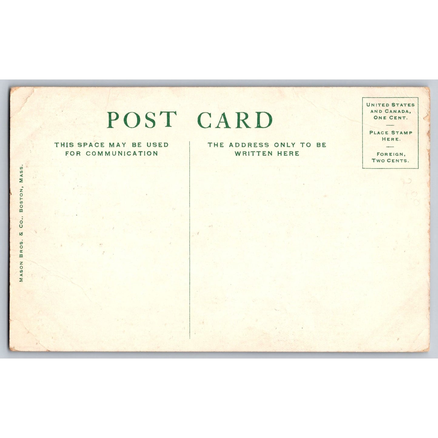 Boston MA Massachusetts State House Governor Eugene Foss Divided Postcard