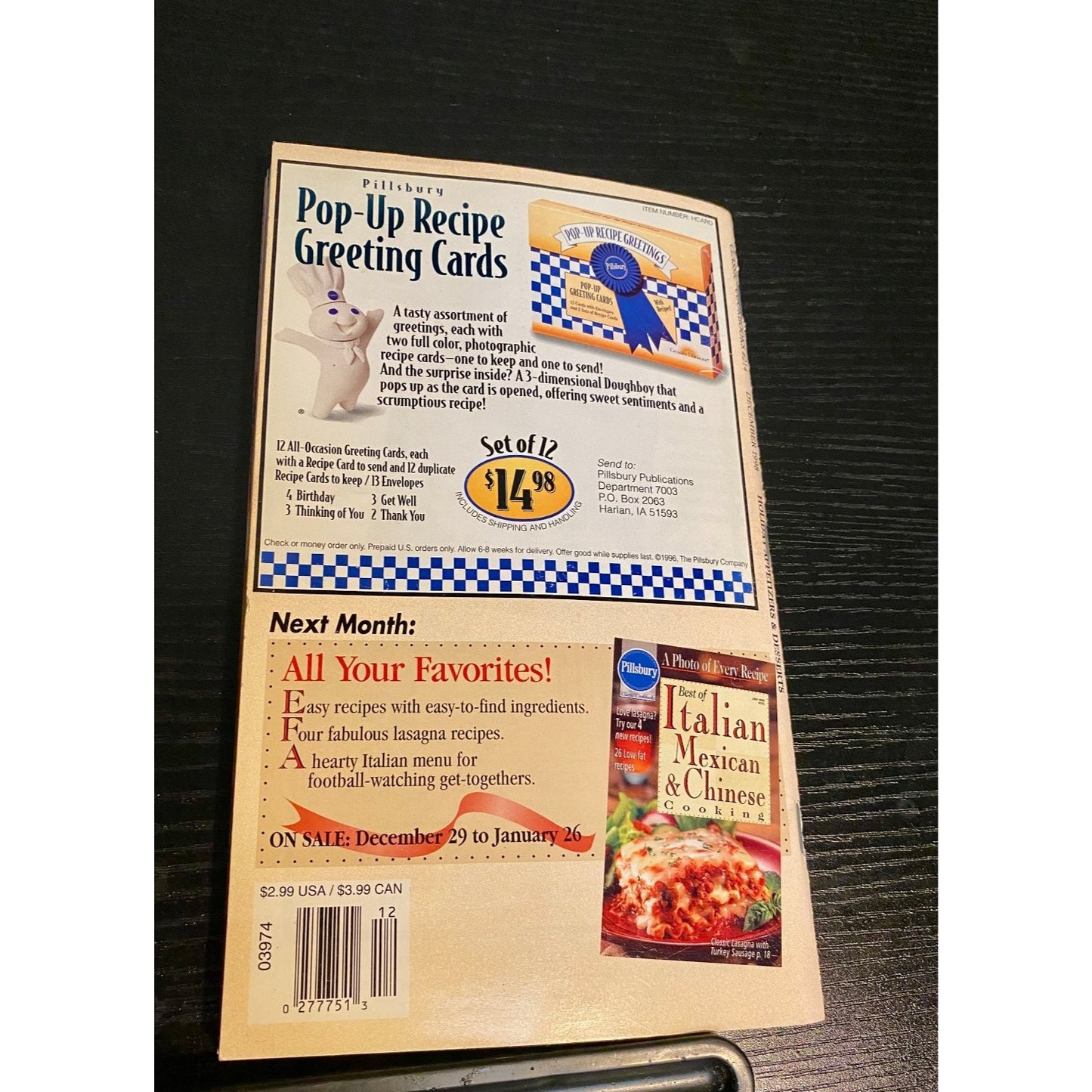 Pillsbury Classic Cookbook Booklet 1998 - Holiday Appetizers & Desserts Recipes