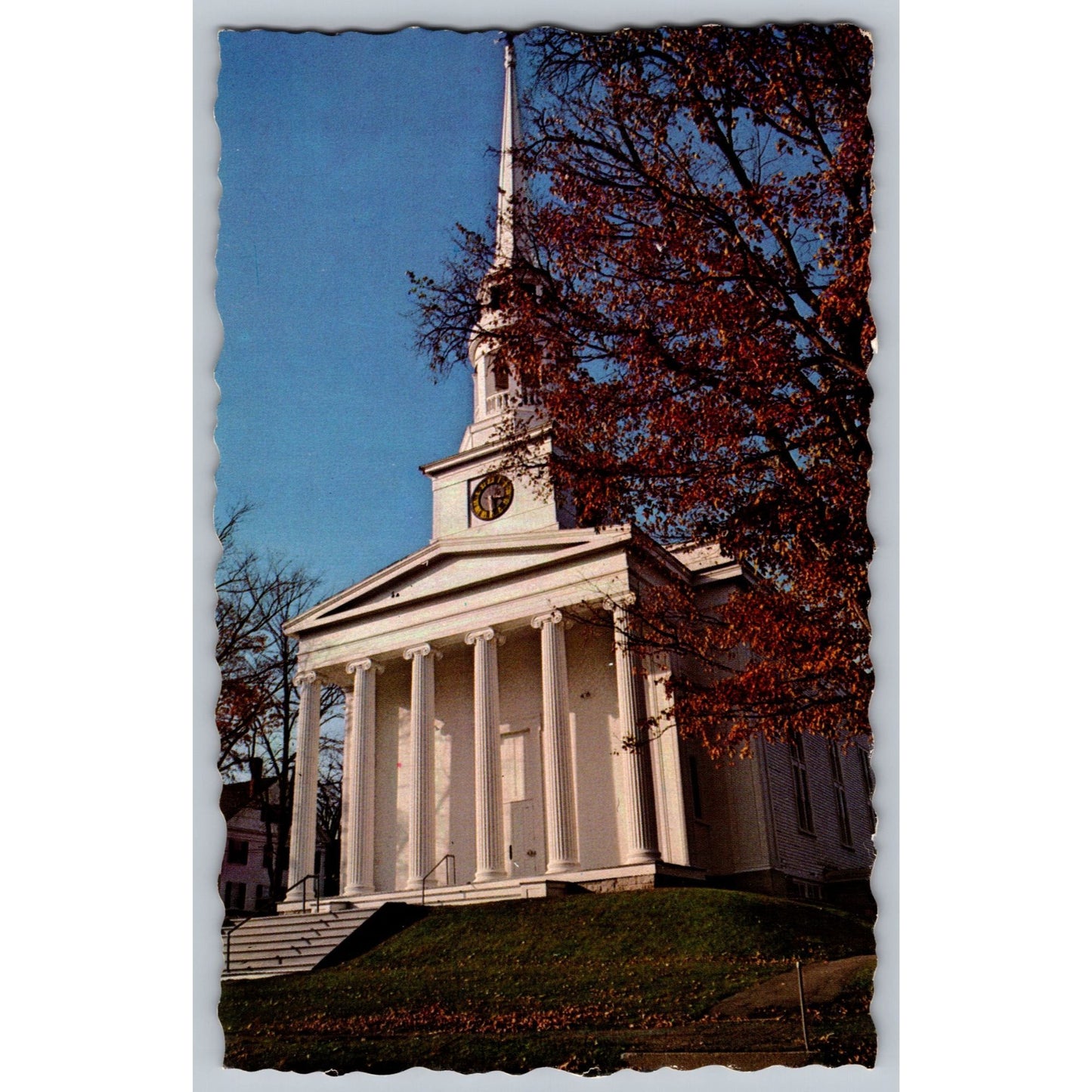 Ellsworth ME Maine Congregational Church Chrome Postcard Unused