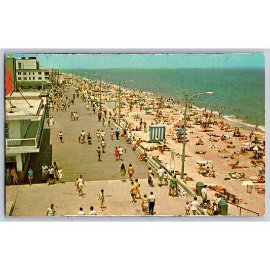 Rehoboth Beach DE Delaware Boardwalk & Beach 1973 Chrome Postcard Dexter Press
