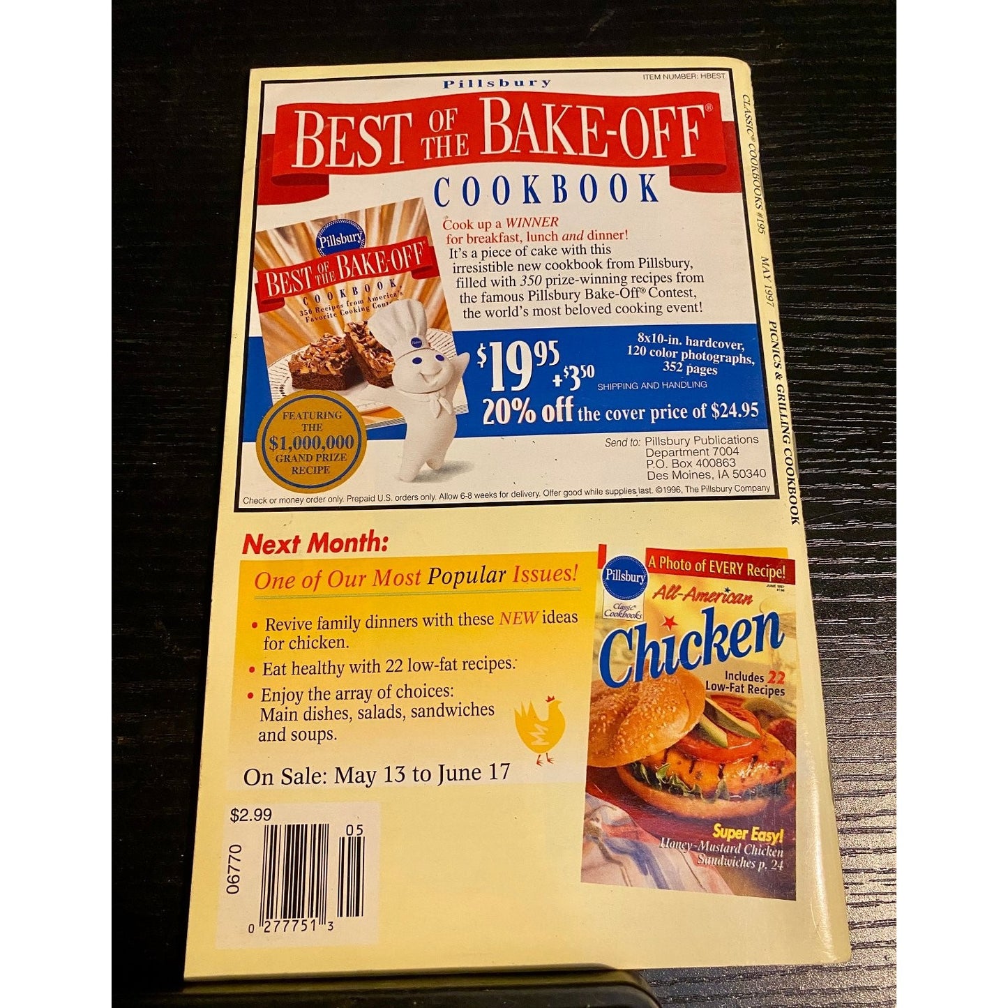 Pillsbury Classic Cookbook Booklet 1997 Picnics & Grilling Recipes