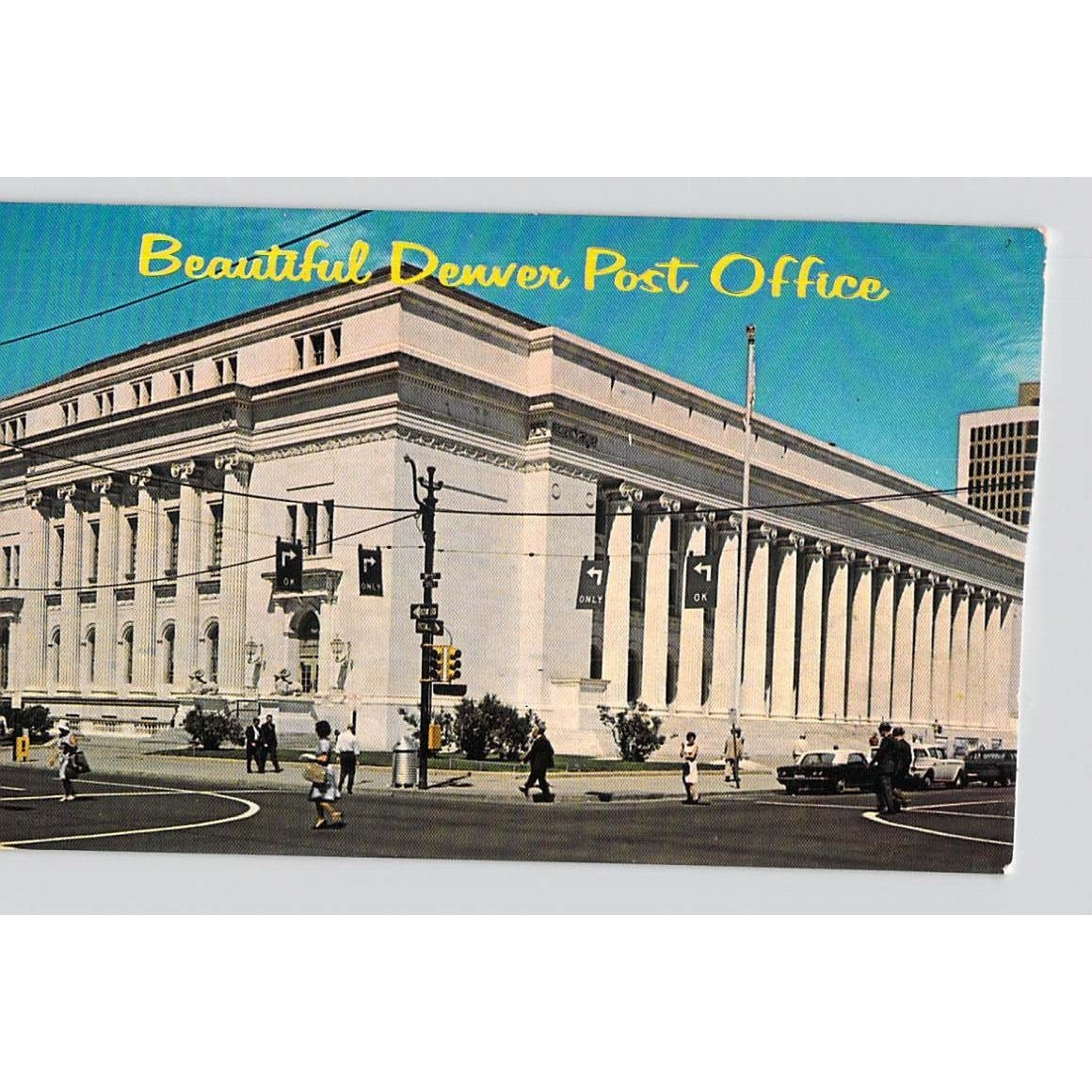 Denver CO Colorado Main Post Office 1960s Chrome Postcard Unused